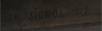 Firma di Signol sul dipinto della "Crocifissione"